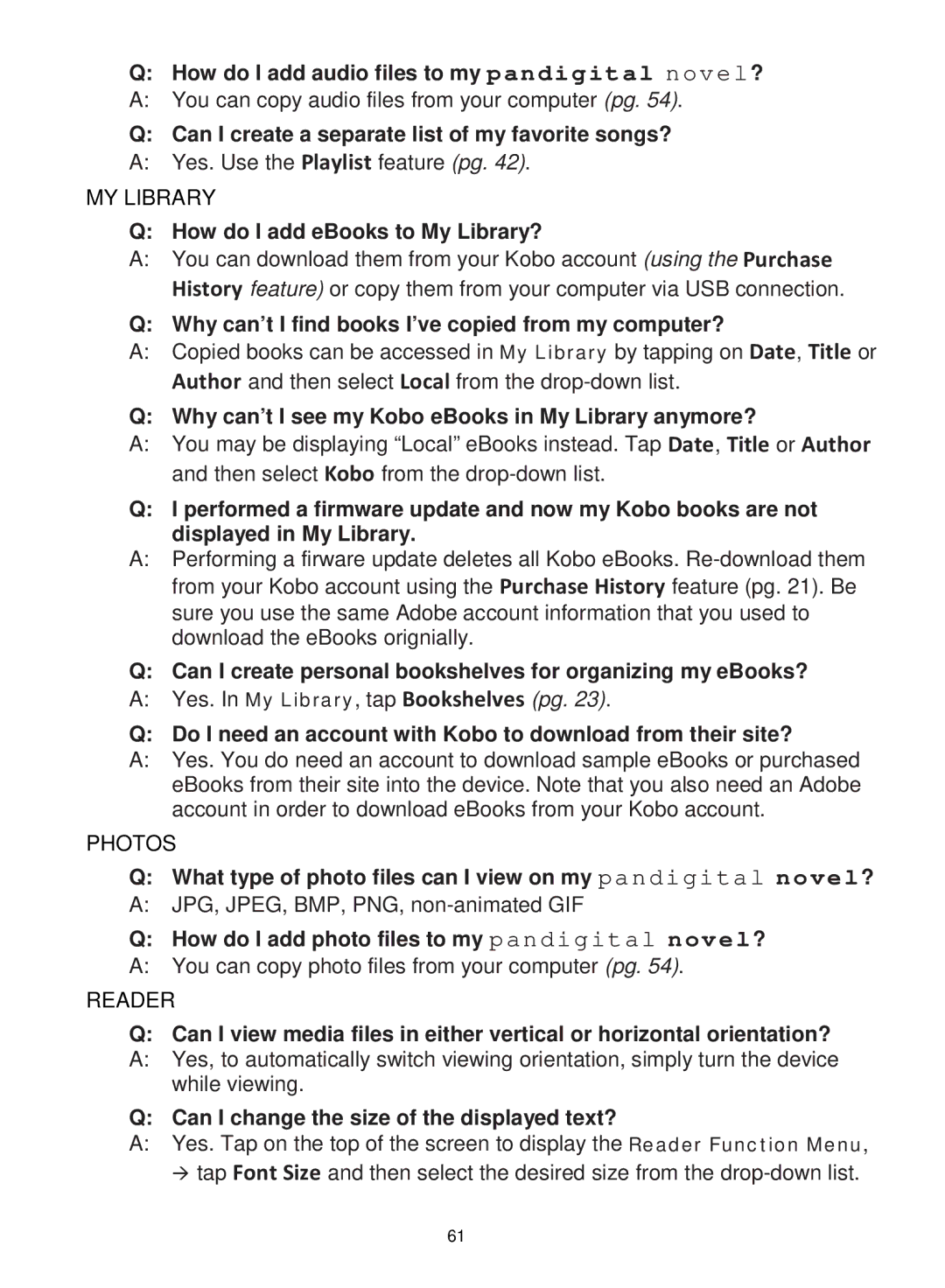 Pandigital R7T40WWHF1 manual How do I add audio files to my p andig ital nove l? 