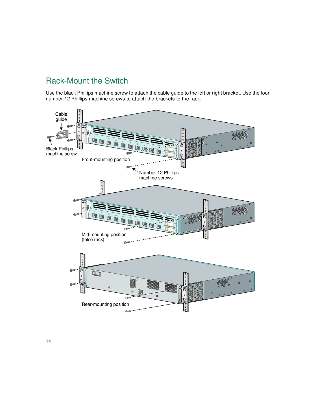 Panduit Catalyst 3550 warranty Rack-Mount the Switch 