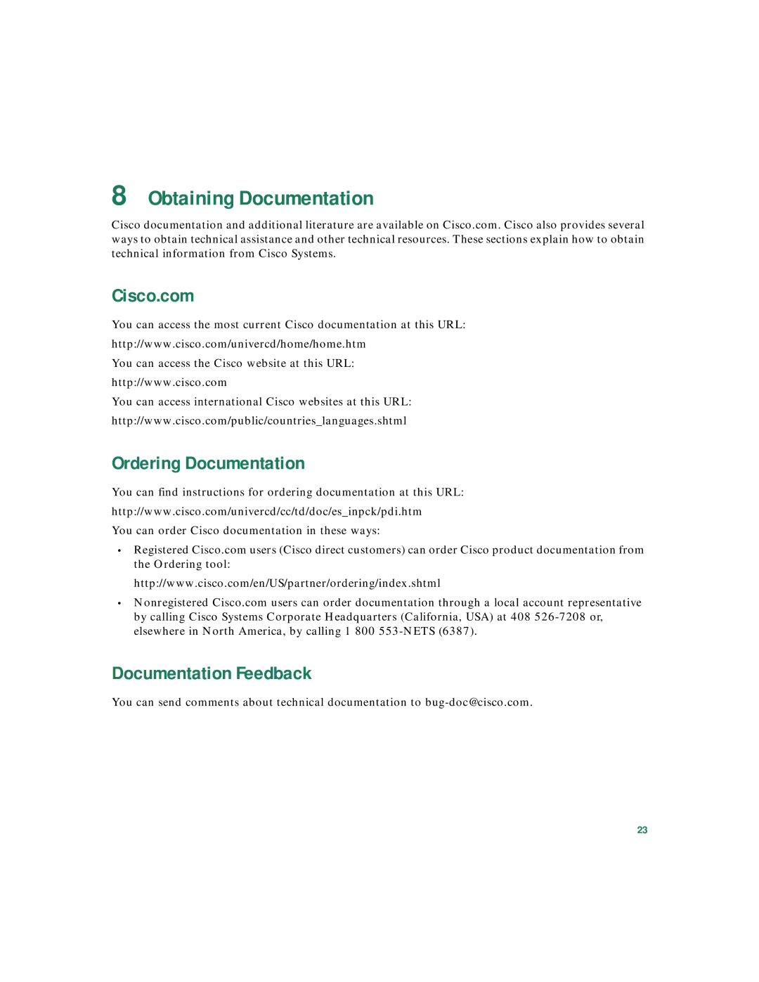 Panduit Catalyst 3550 warranty Obtaining Documentation, Cisco.com, Ordering Documentation, Documentation Feedback 