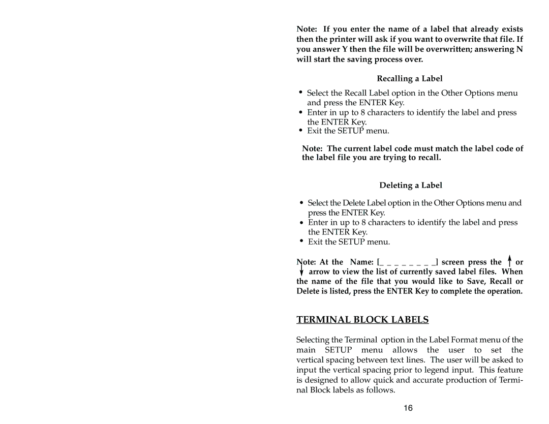 Panduit LS3E manual Terminal Block Labels 