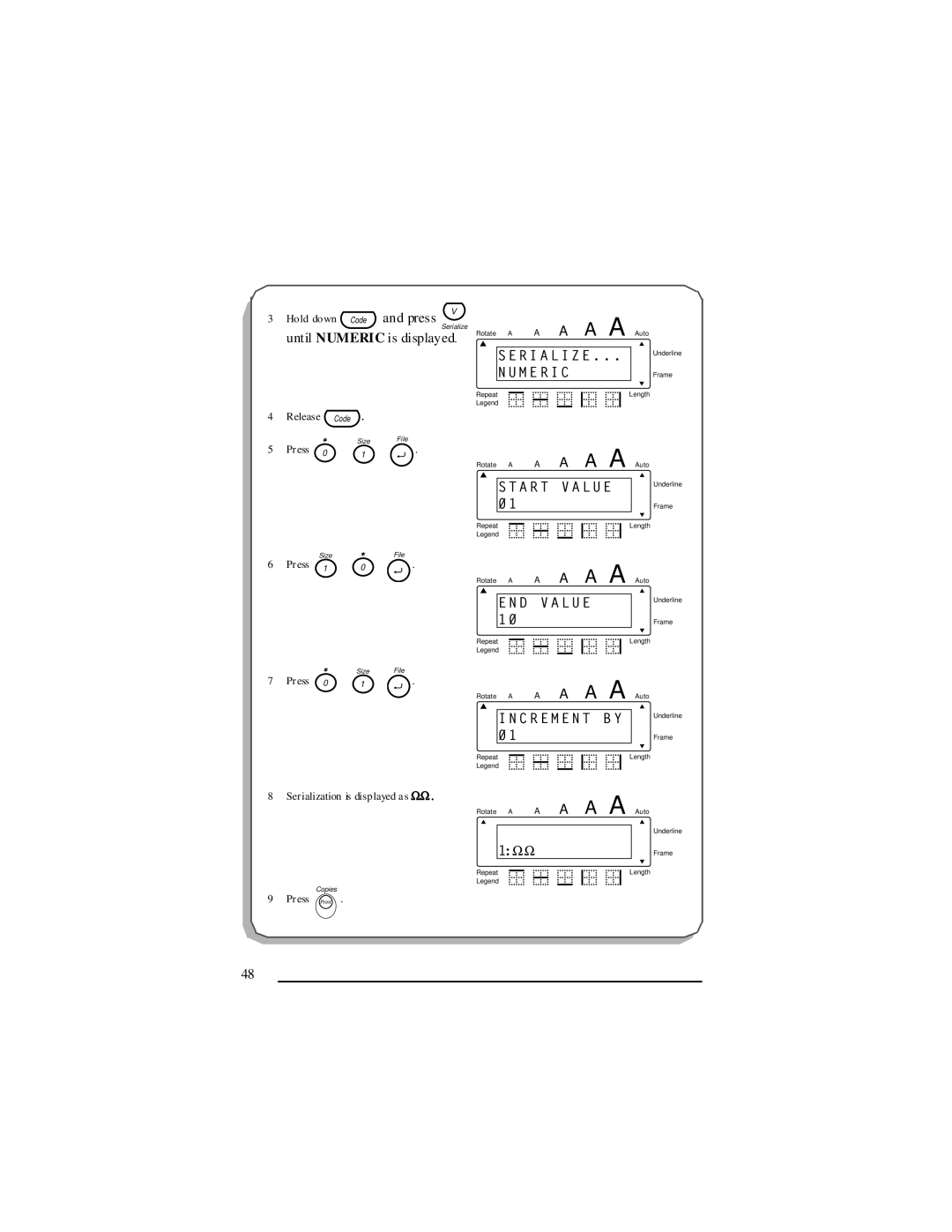 Panduit LS7 manual Increment 