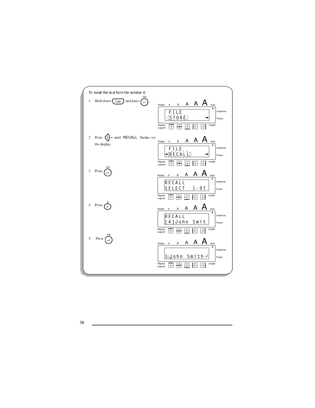 Panduit LS7 manual File, Recall 