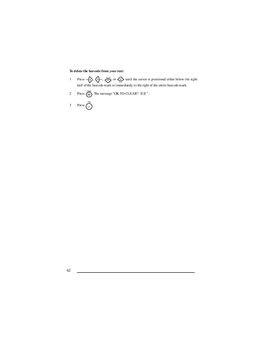 Panduit LS7 manual To delete the barcode from your text 