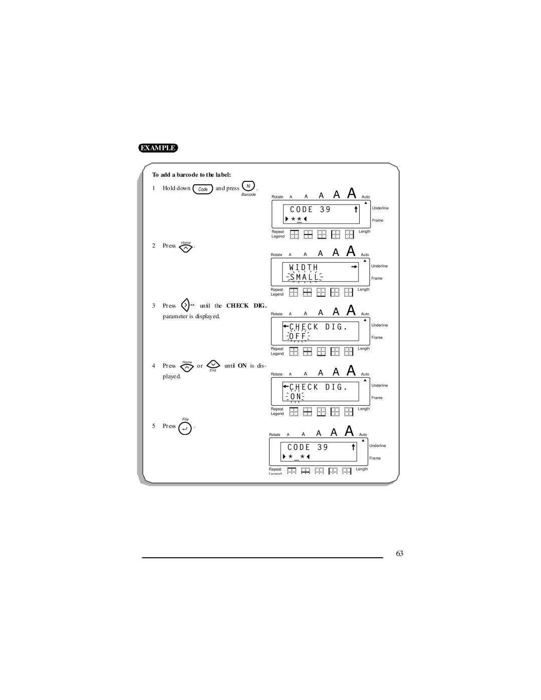 Panduit LS7 manual Code, Width Small, Check DIG OFF 