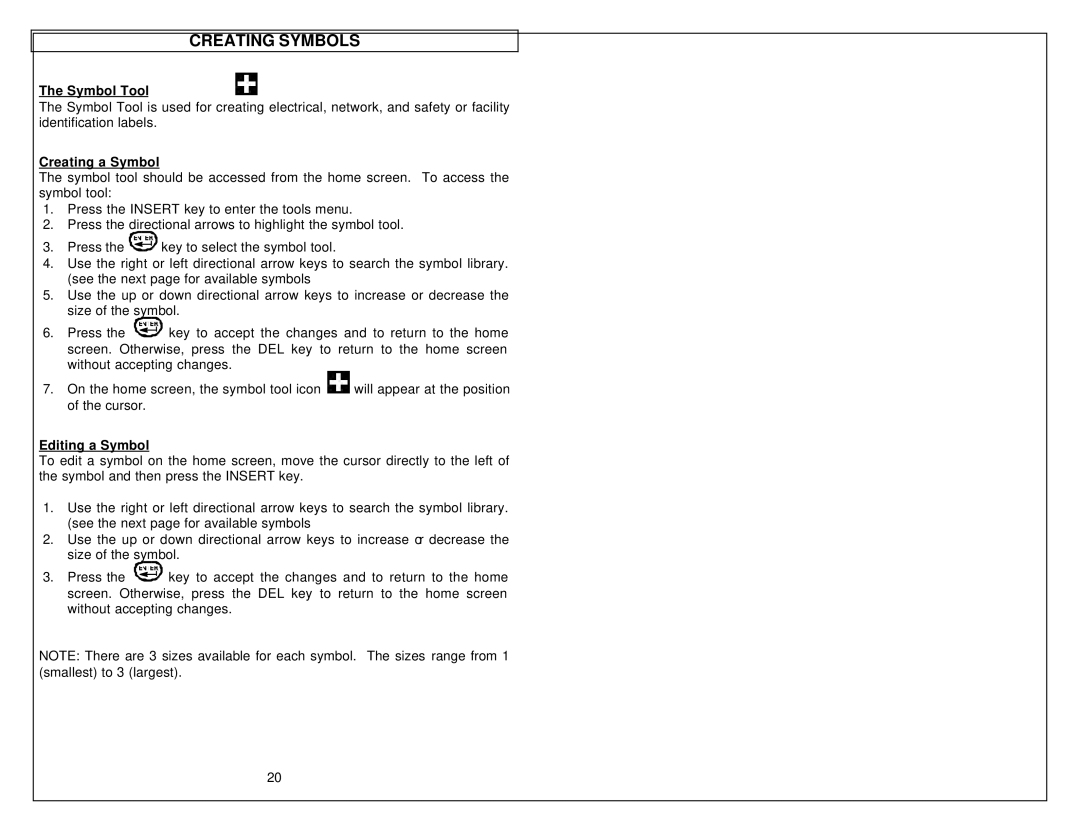 Panduit LS8 manual Creating Symbols, Symbol Tool, Creating a Symbol, Editing a Symbol 