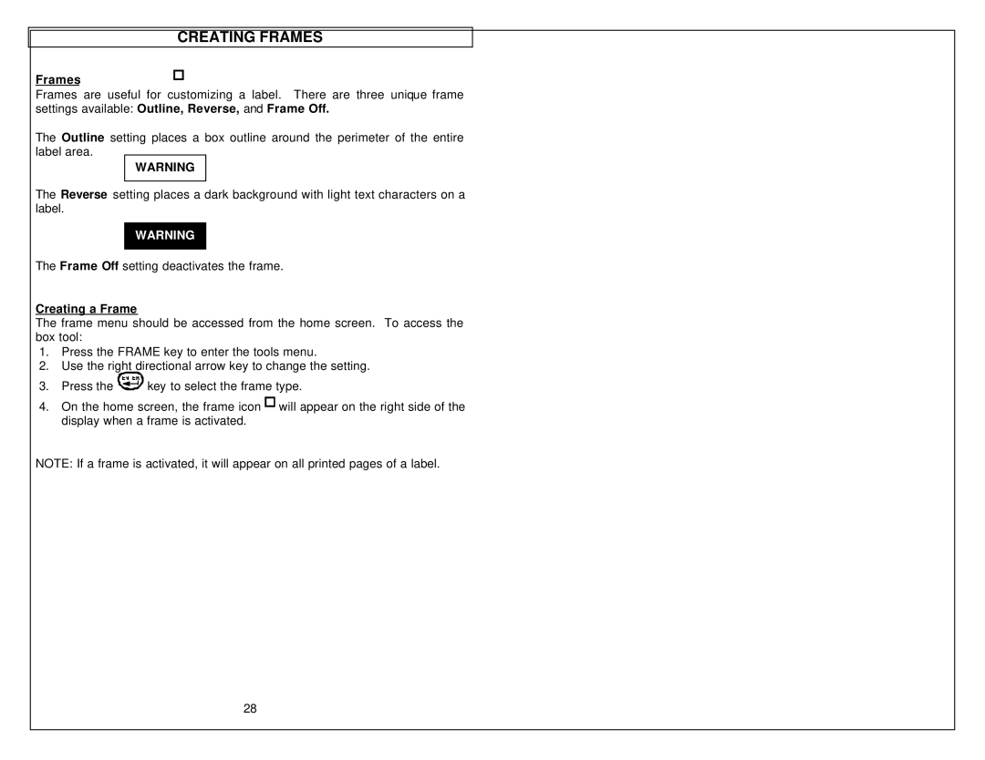 Panduit LS8 manual Creating Frames, Creating a Frame 