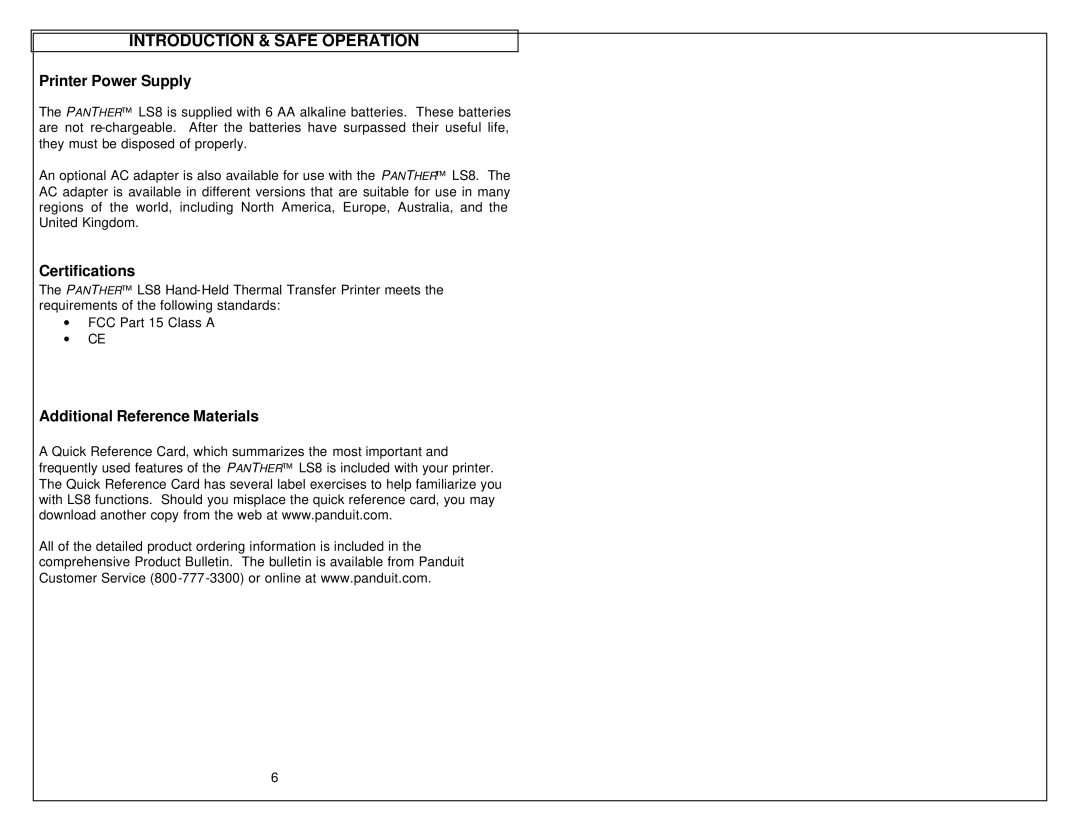 Panduit LS8 manual Additional Reference Materials 