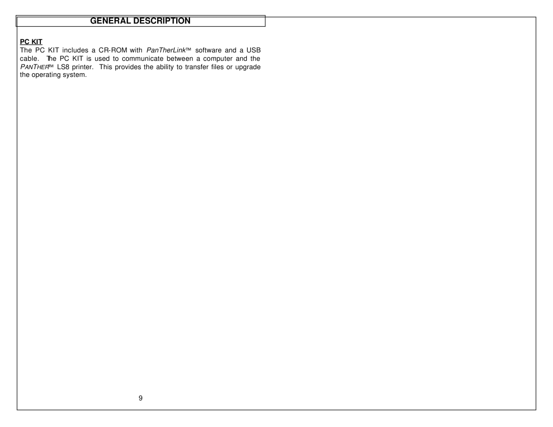 Panduit LS8 manual Pc Kit 