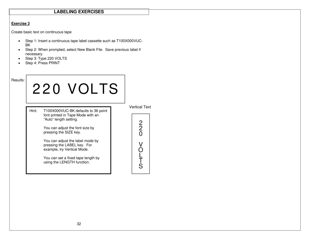 Panduit LS9 manual Labeling Exercises 