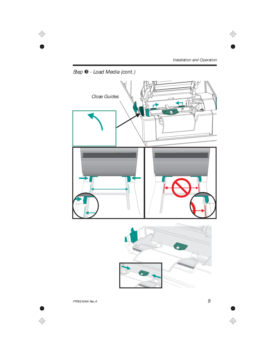 Panduit PTR2E user manual Close Guides 