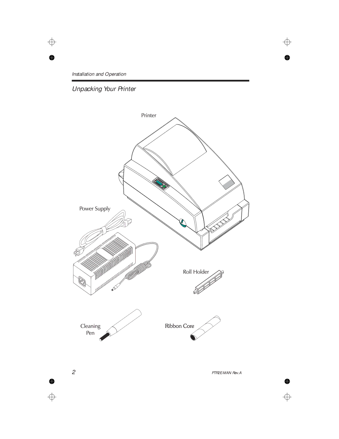 Panduit PTR2E user manual Unpacking Your Printer 