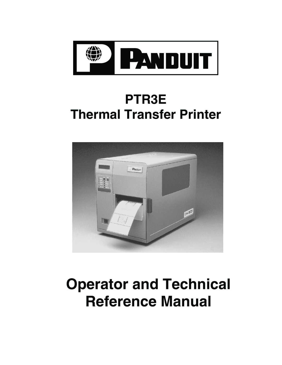 Panduit PTR3E manual Operator and Technical Reference Manual 