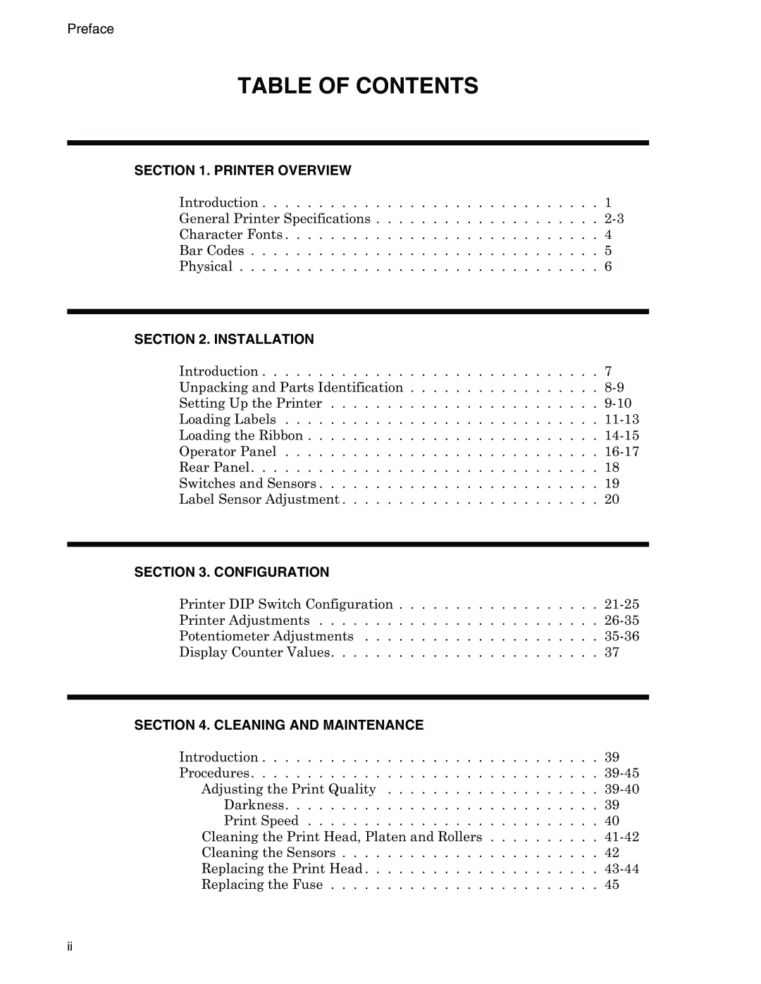 Panduit PTR3E manual Table of Contents 