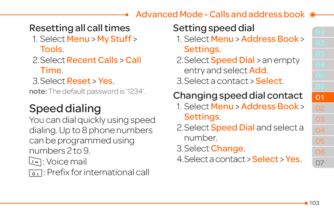 Pantech 4 manual Resetting all call times, Select Menu Address Book Settings 