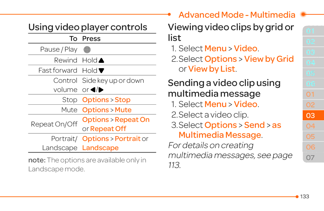 Pantech 4 manual Select Menu Video Select a video clip 