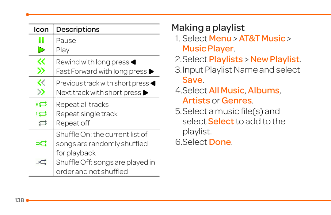 Pantech 4 manual Making a playlist, Input Playlist Name and select Save 