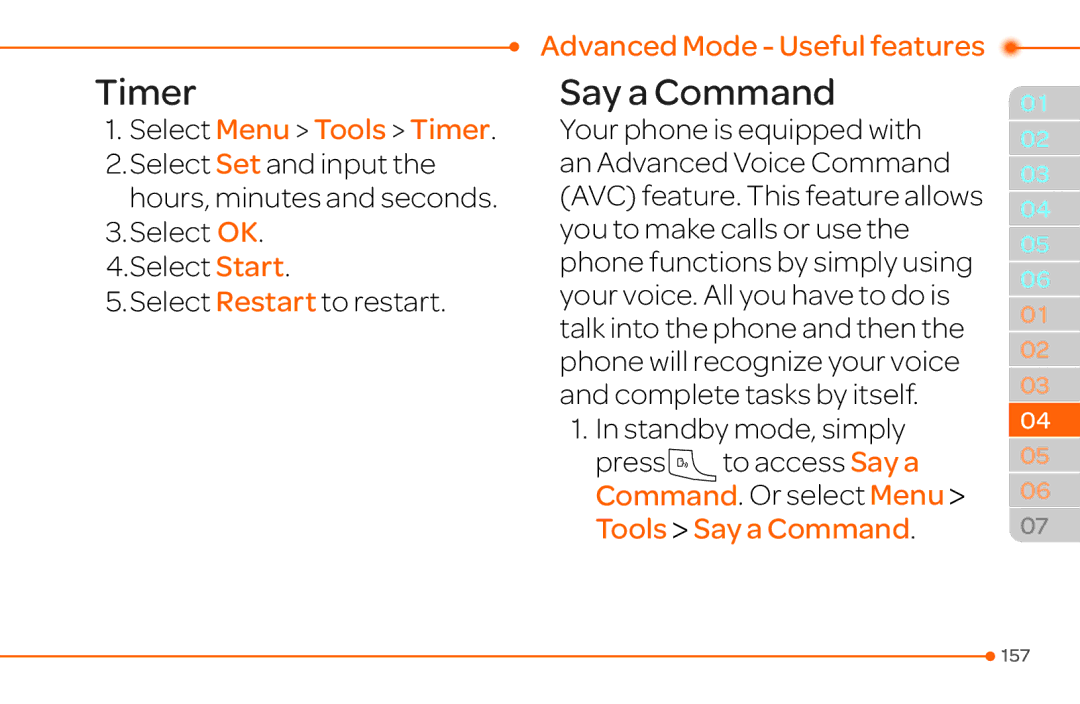 Pantech 4 manual Select Menu Tools Timer, Select OK Select Start Select Restart to restart 