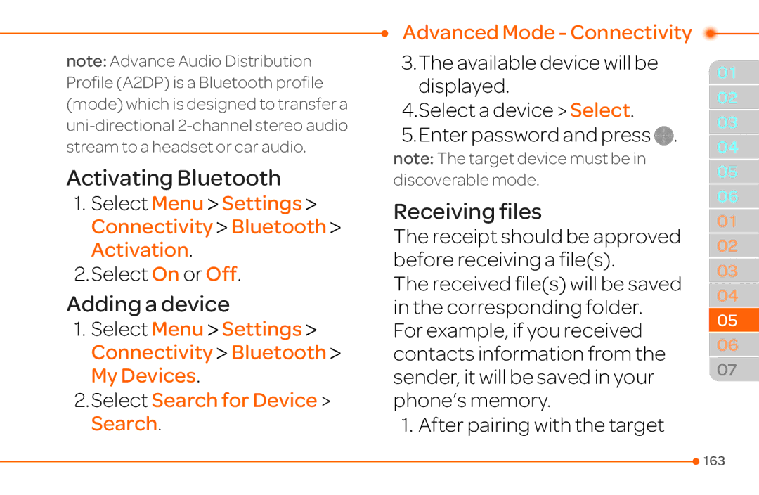 Pantech 4 manual Select Menu Settings Connectivity Bluetooth Activation, After pairing with the target 