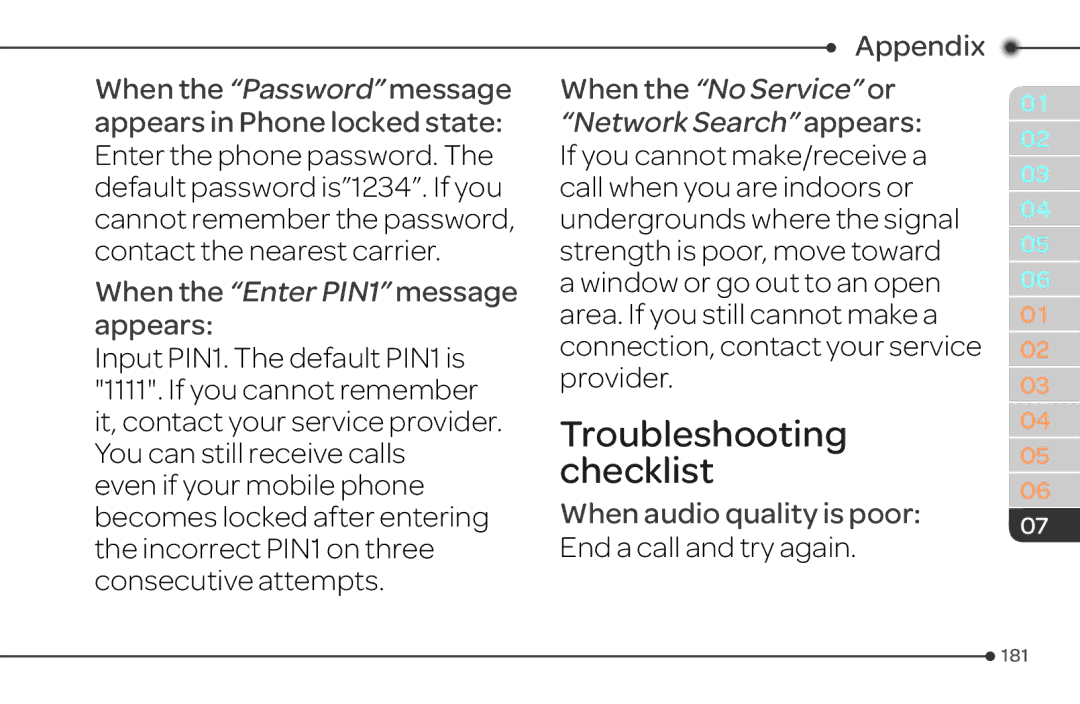 Pantech 4 manual Troubleshooting checklist, End a call and try again 