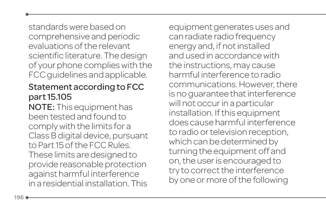 Pantech 4 manual Statement according to FCC part 