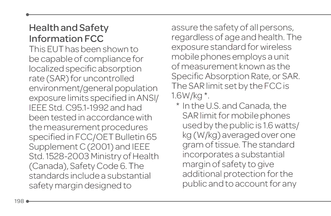 Pantech 4 manual Health and Safety Information FCC 