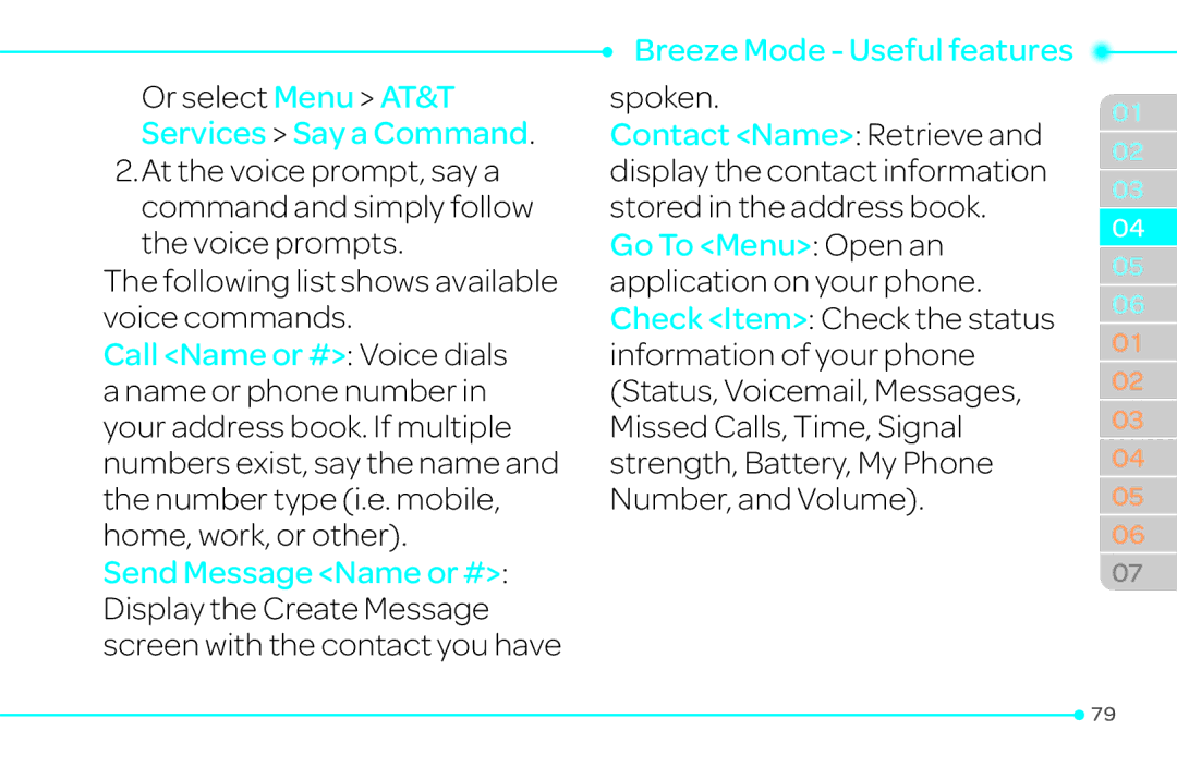 Pantech 4 manual Spoken 