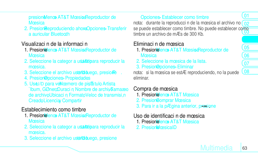 Pantech 5U000249C0A, 4160292 manual Visualización de la información, Eliminación de música, Uso de identificación de música 