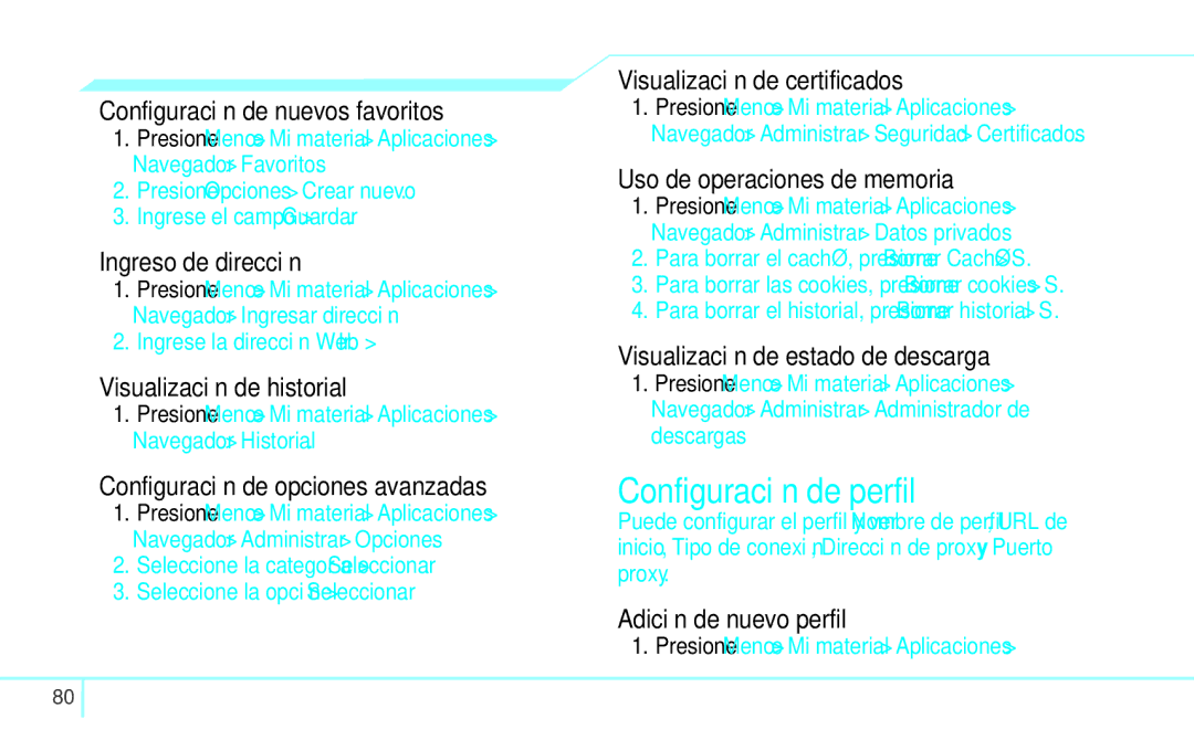 Pantech 4160292, 5U000249C0A manual Configuración de perfil 