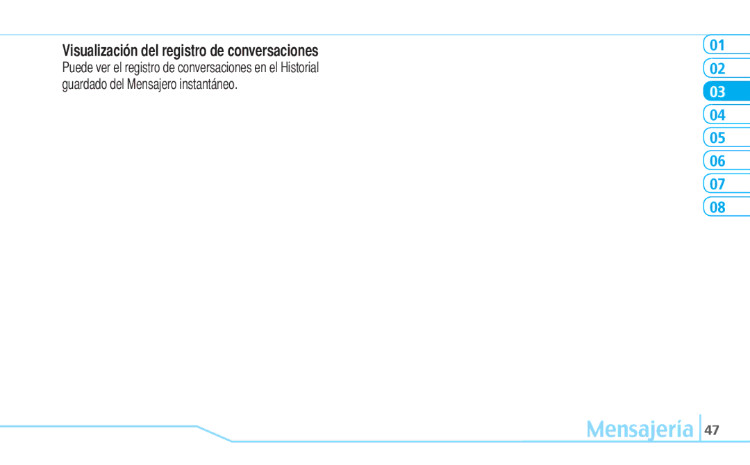 Pantech Reveal, 5U000242C0A manual Visualización del registro de conversaciones 