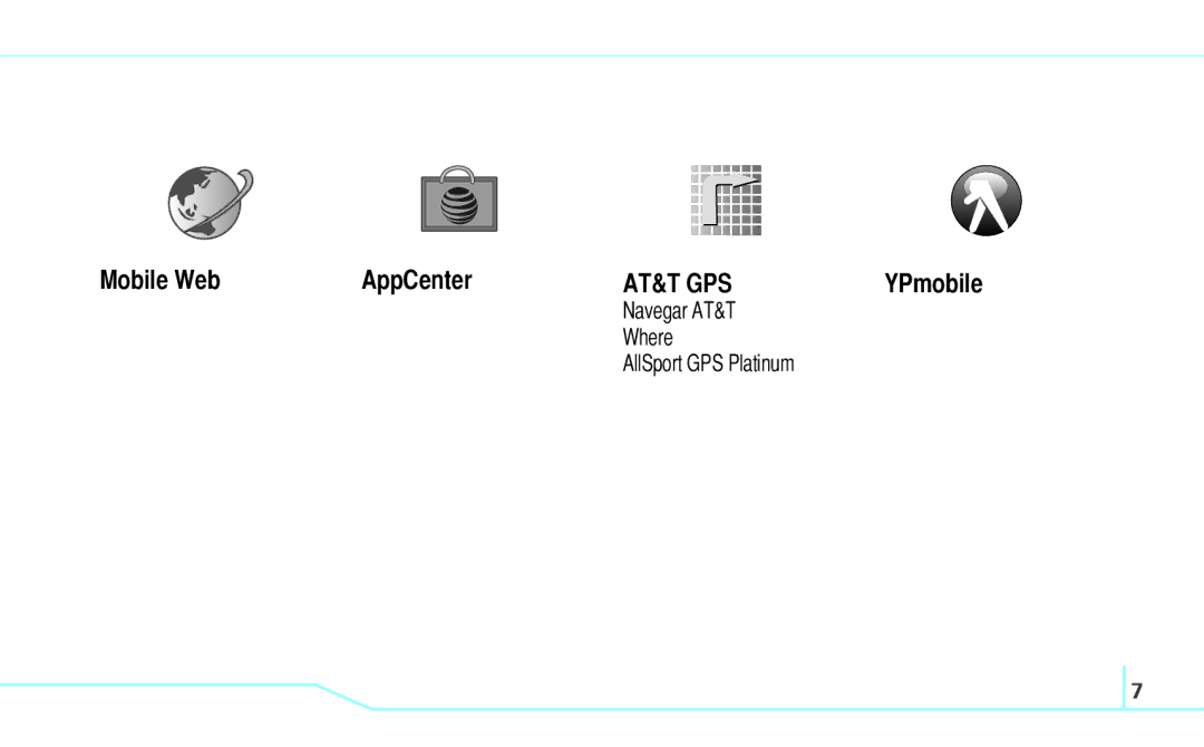 Pantech Reveal, 5U000242C0A manual Mobile Web AppCenter, Navegar AT&T Where AllSport GPS Platinum 