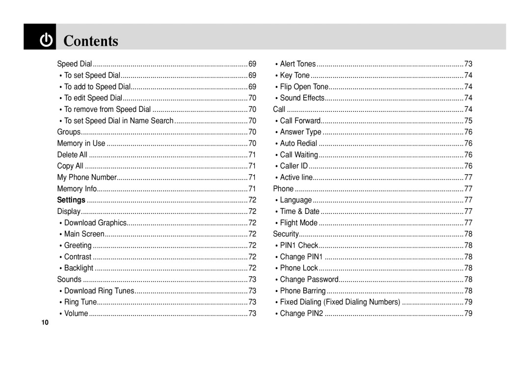 Pantech 5U010344000REV00 manual Contents 