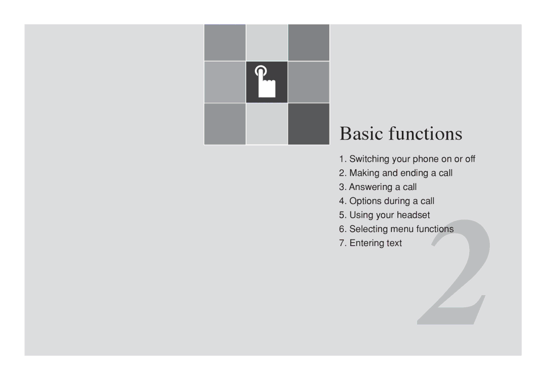 Pantech 5U010344000REV00 manual Basic functions 