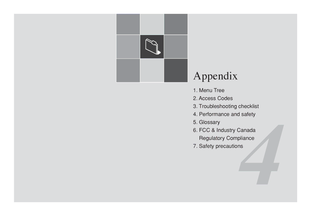 Pantech 5U010344000REV00 manual Appendix, Menu Tree Access Codes 