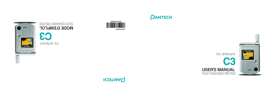 Pantech 5U010344000REV00 manual Users Manual, 5U010344000 REV00, REV00 5U010344000 DEMPLOL MODE, Manual User 