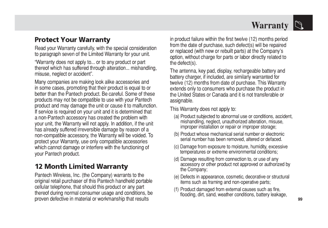 Pantech C150 manual Protect Your Warranty, Month Limited Warranty, This Warranty does not apply to 