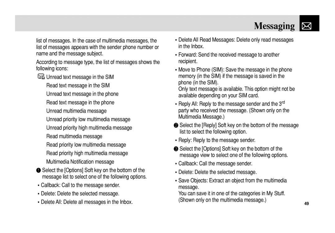 Pantech C150 manual Messaging 