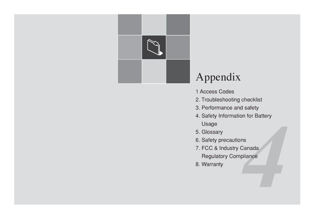 Pantech C150 manual Appendix, Access Codes Troubleshooting checklist 