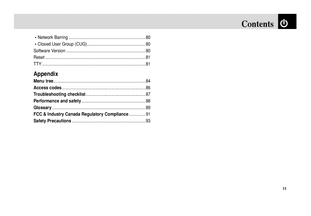 Pantech C3 manual Appendix 