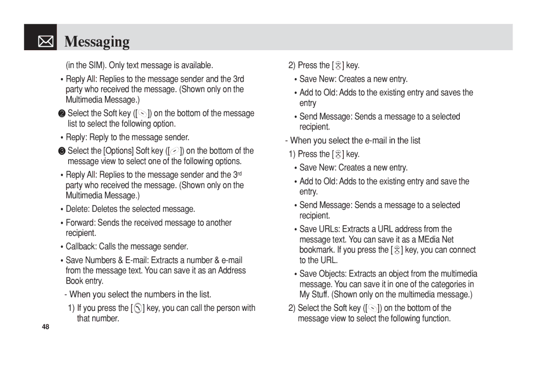 Pantech C3 manual SIM. Only text message is available 