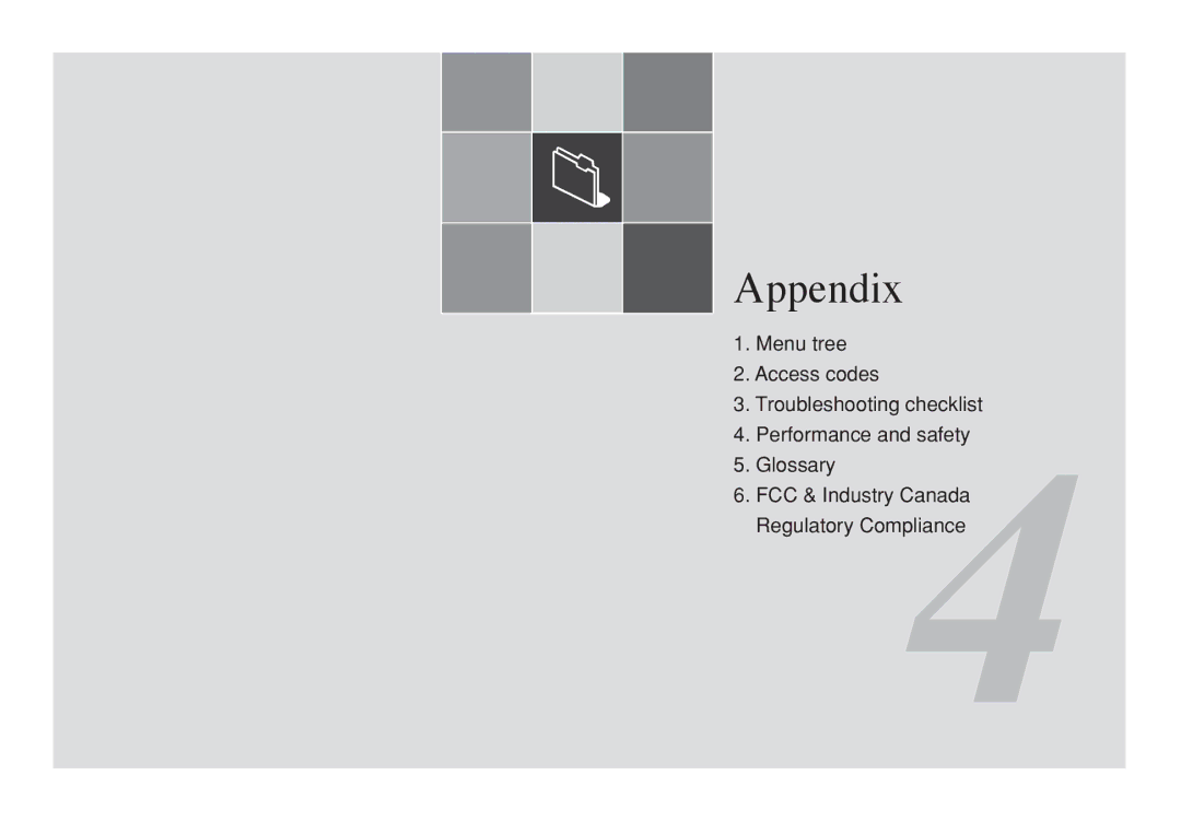 Pantech C3 manual Appendix, Menu tree Access codes 