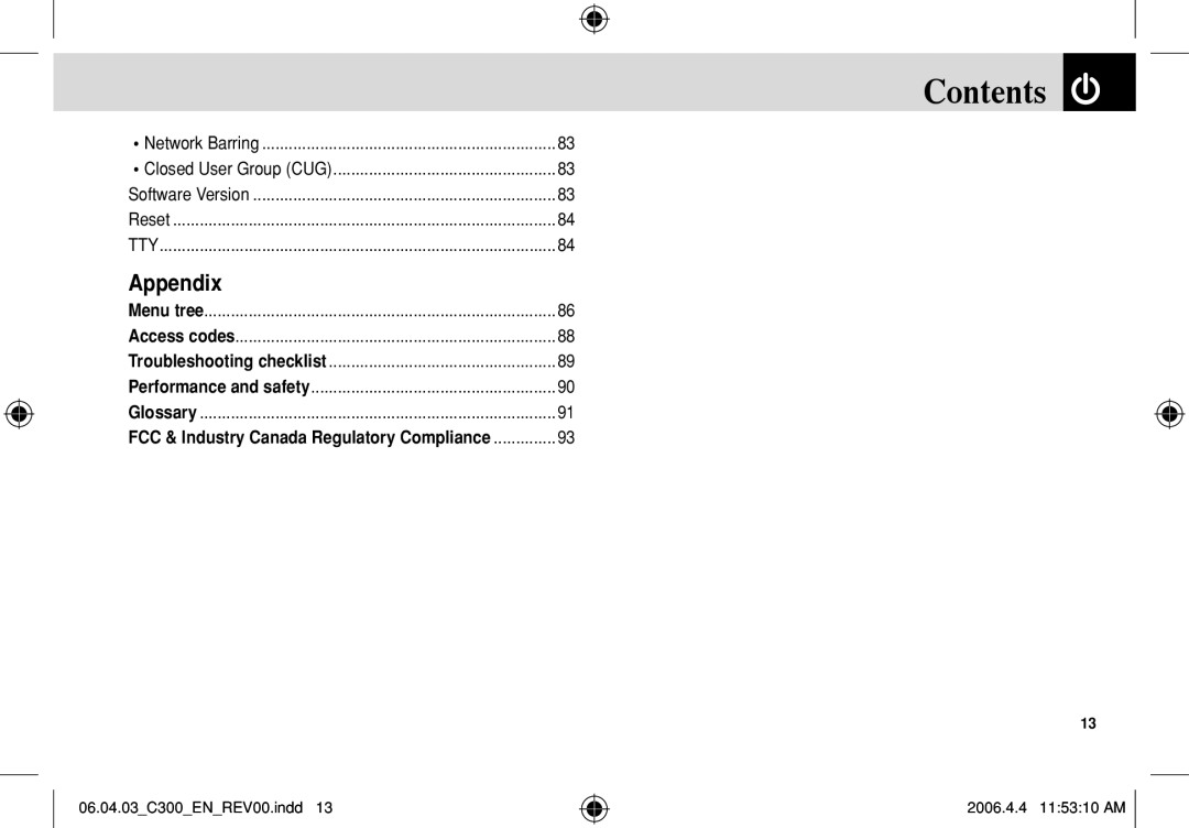 Pantech C300 manual Appendix 