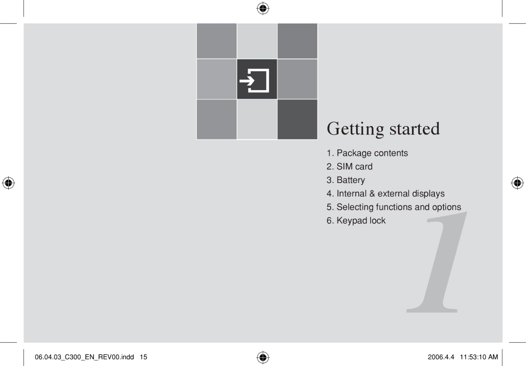 Pantech C300 manual Getting started 