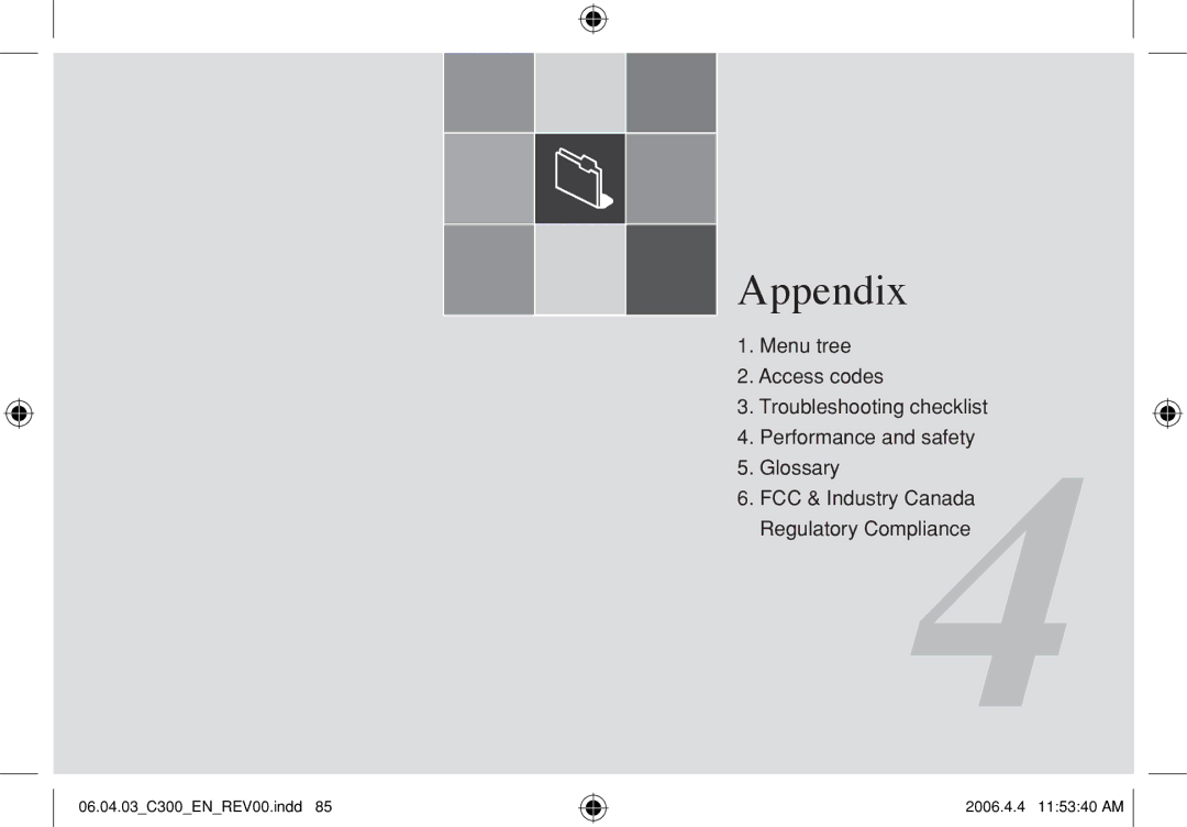 Pantech C300 manual Appendix 