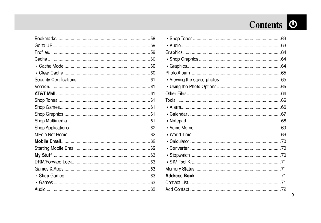 Pantech C3b manual Contents 