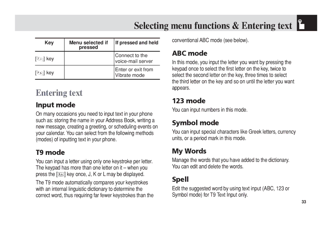 Pantech C3b manual Entering text 