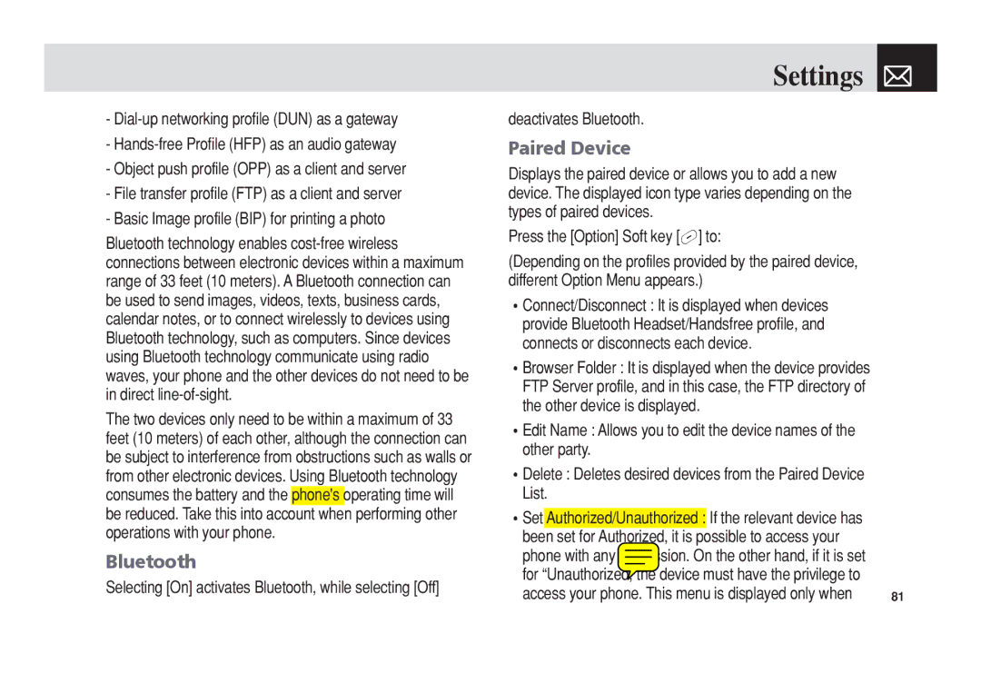 Pantech C3b manual Paired Device 