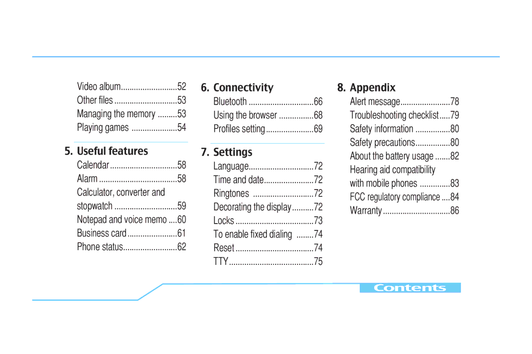 Pantech C520 manual Useful features 