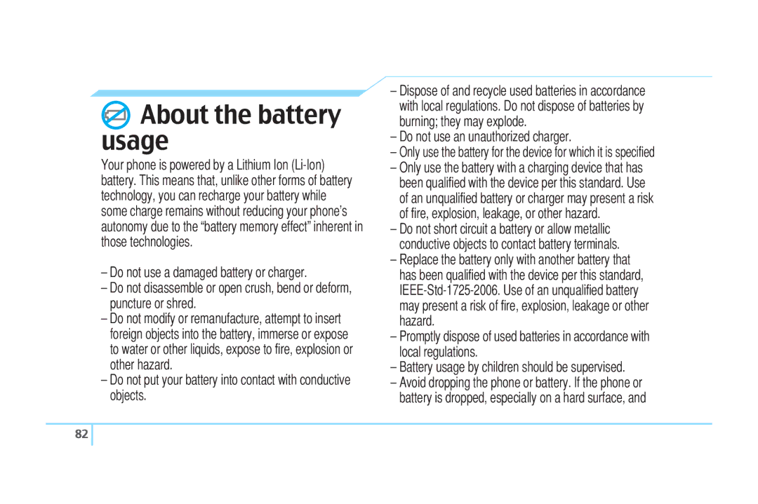 Pantech C520 manual About the battery usage, Do not use an unauthorized charger 