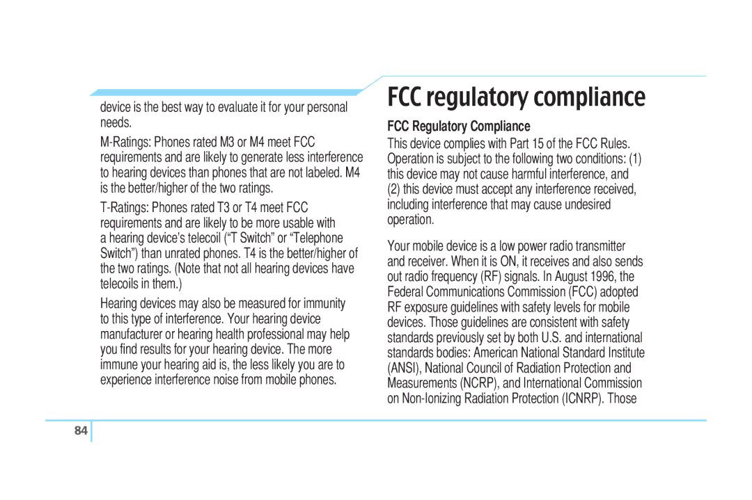 Pantech C520 manual FCC regulatory compliance, FCC Regulatory Compliance 