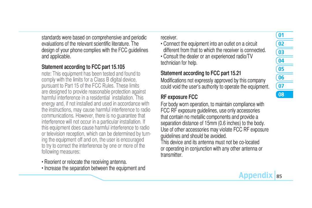 Pantech C520 manual Statement according to FCC part, Reorient or relocate the receiving antenna 